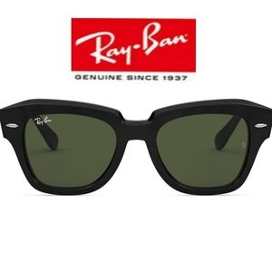 RayBan State Street Green G15 Lenses RB2186 Black Frame Men & Women